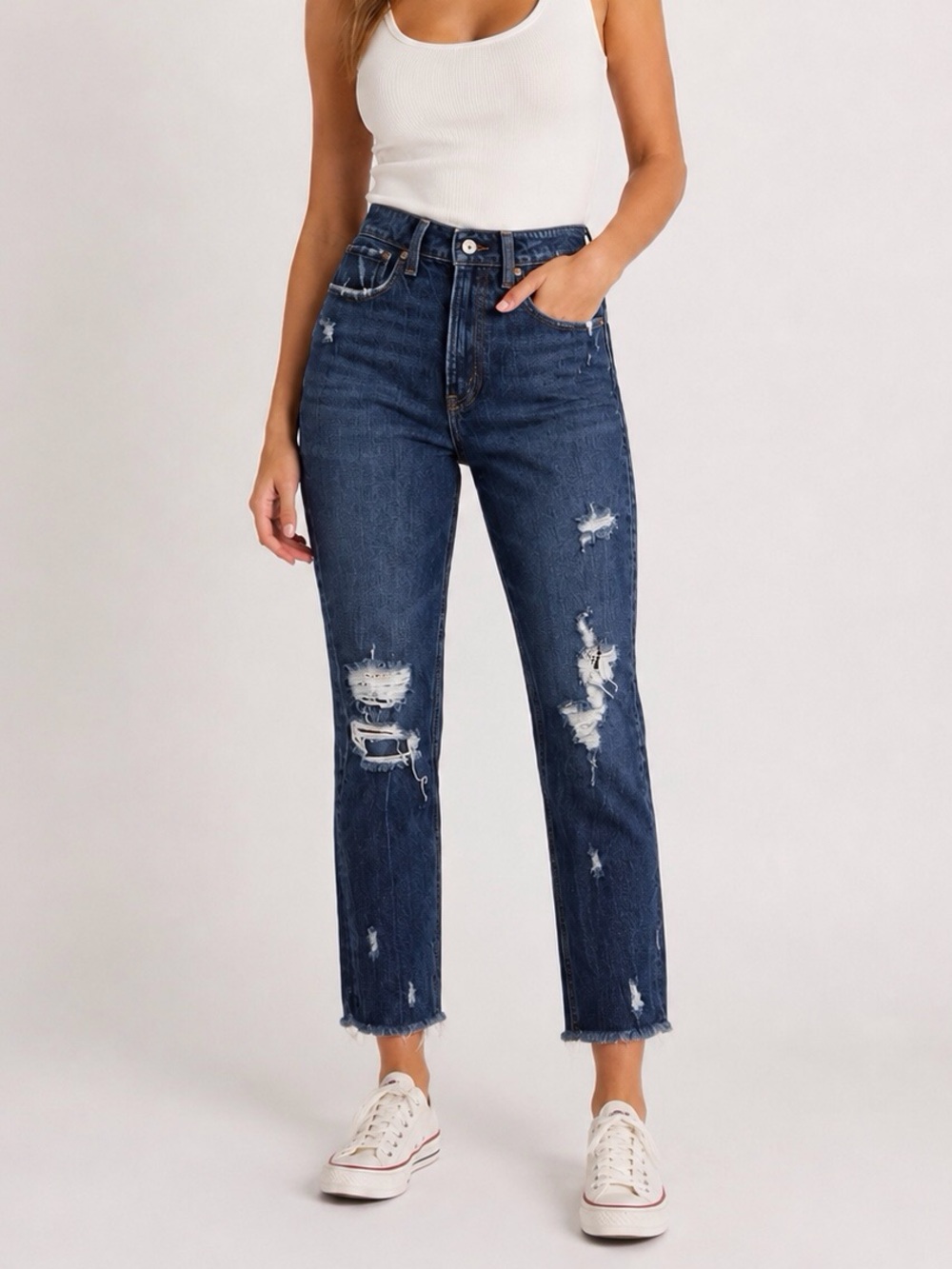 Abercrombie Fitch 00 (24) High Rise Mom Jeans Curve Love Women’s Distressed 2020